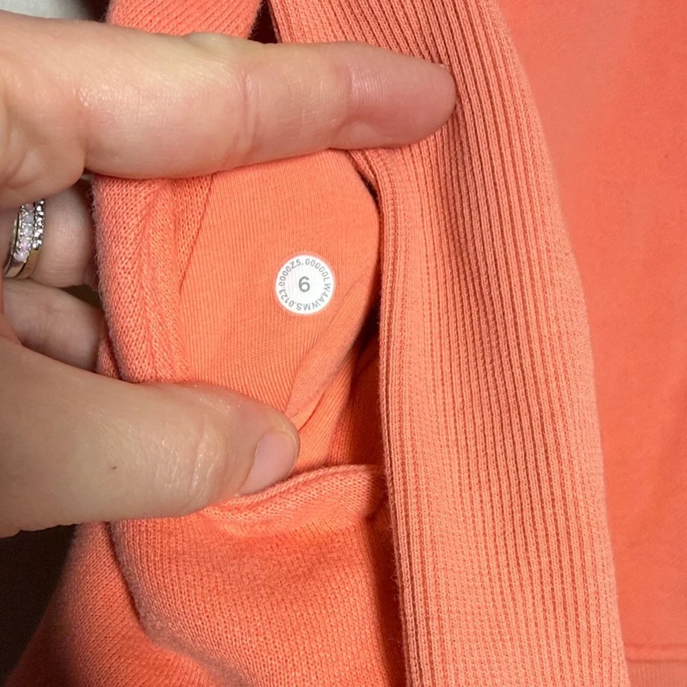 Lululemon Scuba Full-Zip Hoodie Sunny‎ Coral Size 6